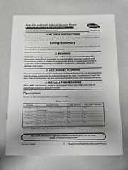 Used Invacare Manual for Quad Link and Height Adjustable Joystick Mounts