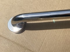 Polished Chrome L-Shaped Grab Bar 12×24 Inch + Knurled Shower Grab Rail 20 Inch