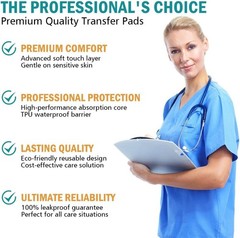 34″x36″ Easy Transfer Bed Pad with Ergonomic Handles – Ideal for Caregivers