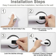 2PKS Helping Handle for Shower Suction Grab Bars for Bathroom Portable Safety