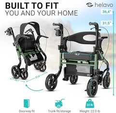 Sturdy Hybrid Walker Wheelchair Combo for All-Terrain Adventures – 300 lbs