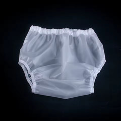 2PCS Clear Adult Waterproof TPU Incontinence Pants Reusable Plastic Diaper Cover