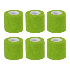2″ x 177″ 6 Pcs Self Adhesive Bandage Wrap Elastic Self Tape Grass Green