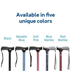 Carex Soft Grip Walking Cane with Strap, Anti-Slip 1 Count (Pack of 1), Blue