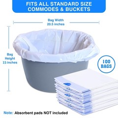 KAREMAXX Commode Liners Disposable,100 Pack, Universal Fit – Leak Proof & Odorle