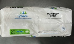 Secure Personal Care Products Incontinence Booster Pads Absorbency (20pk)