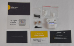 Audien Atom PRO 2 OTC Rechargeable CIC Hearing Aids White w/Charging Case #W5269