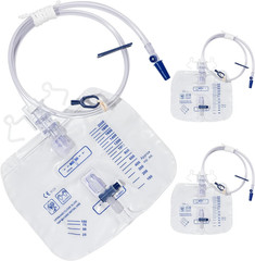2000Ml Catheter Bags for Men and Women 3 Pack Professional Urinary Drainage Bags