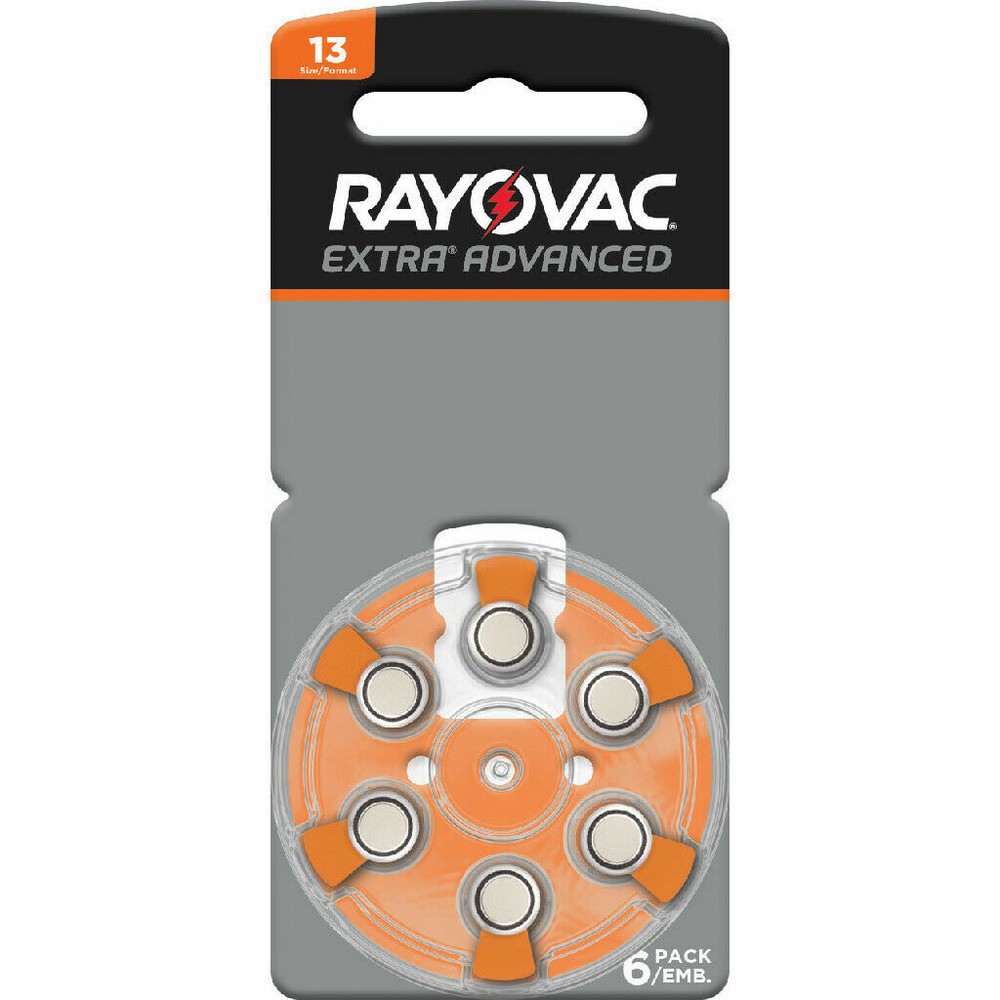 60 Rayovac Extra Advanced Size 13 Hearing Aid Batteries 1.45V Zinc Air Exp 2027