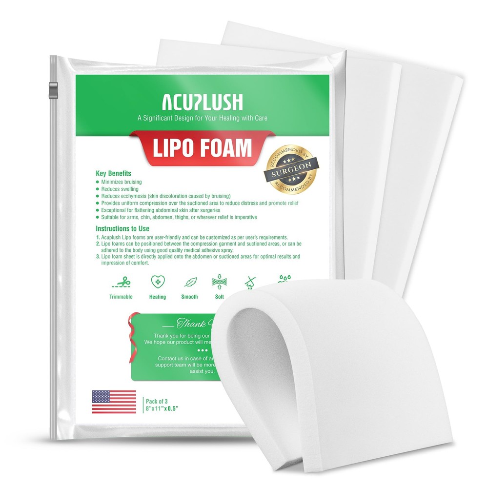 Lipo Foam Pads 3 Pack – Compression Ab Board for Tummy Tuck Recovery