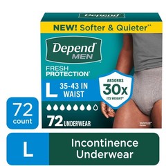 Incontinence Underwear for Men, Adult Diapers, L, 72 Count