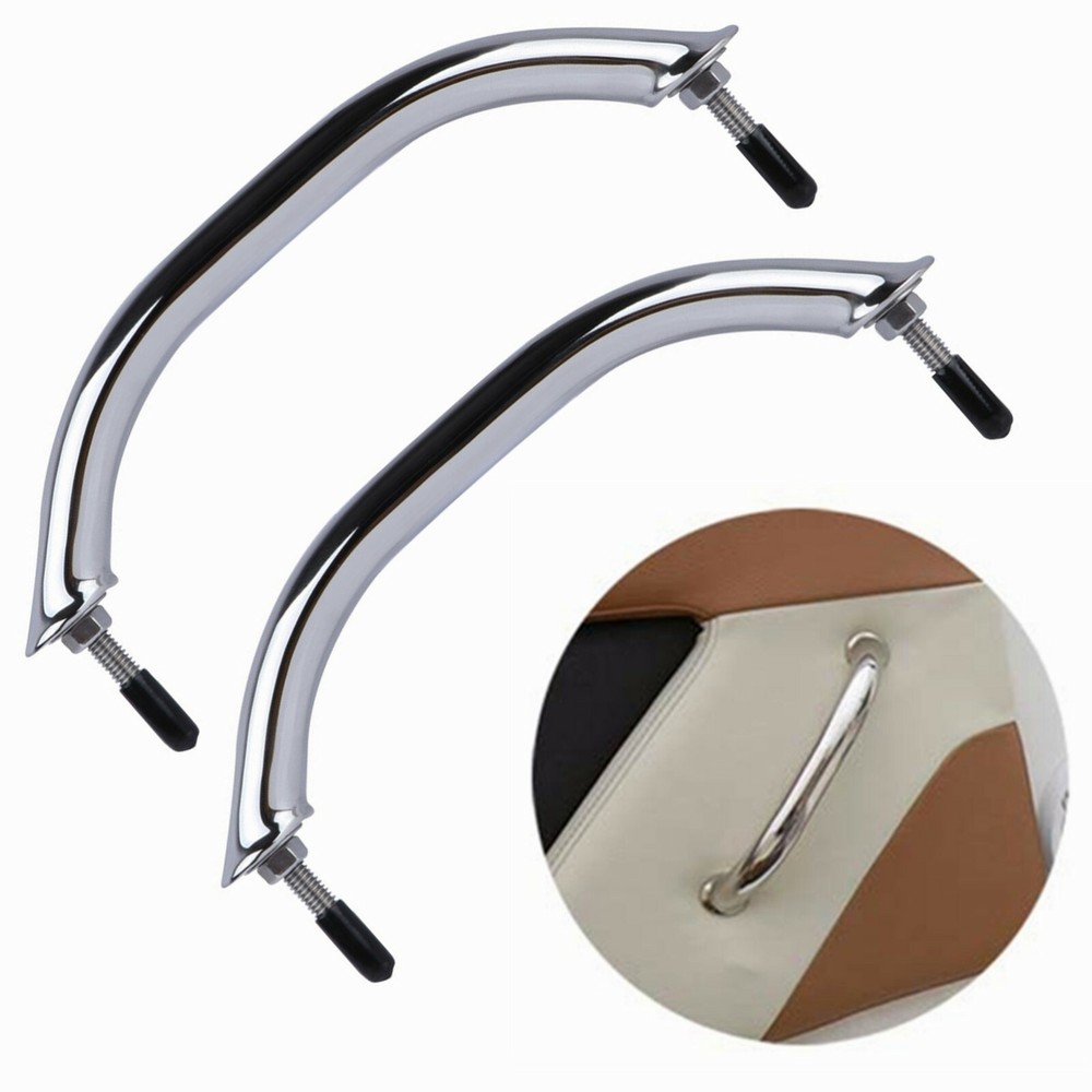 2Pcs 8-5/8″ Grab Handle Stainless Steel Marine Yacht Boat Handrail Oval Tube