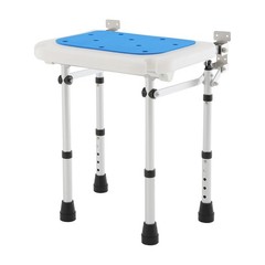 Rectangular Shower Folding Seat For Wall Mounting, Height-adjustable Shower Seat