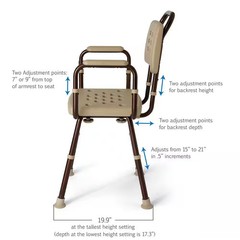 Elements Collection 22.4 in. W x 19.9 in. D Shower Seat with Back Rest with Micr