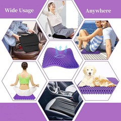 Gel Seat Cushion for Long Sitting, Double Thick Office Desk Home Wheelchair Seat