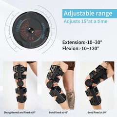 Adjustable Hinged Knee Brace Black Quick Release Buckles Angle Adjustable