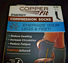 Copper Fit Energy Compression Socks Copper Infused (S/M–men 6-9 -women 7-10)