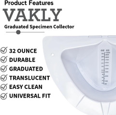 Graduated Specimen Collector Pans [Pack of 1] Toilet Nursing Hat for Urine, Vomi
