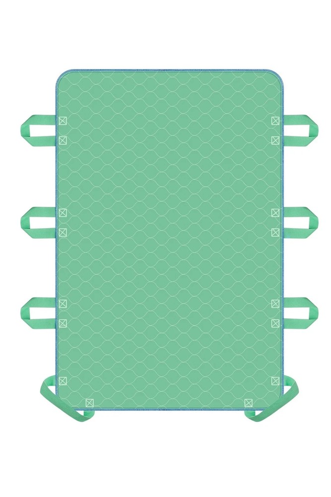 Positioning Bed Pad with 8 Reinforced Handles-34 x 34″ x 52″, Green
