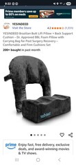 = Yes Indeed Brazilian Butt Lift Pillow For Post Surgery Recovery Black W Case
