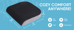 Large Seat Cushion (19” x 17” x 3”) Memory Foam for Office Chair, Wheelchair