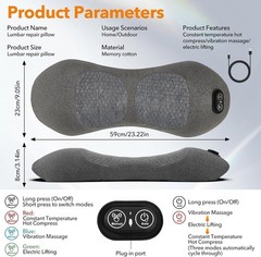 Smooth Spine Triple Fusion Back Massager with Heat – Sciatica Pain Relief & S…