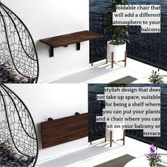 Wall Mounted Folding Shower Bench, Hidden Handmade Teak Wood Floating Seat
