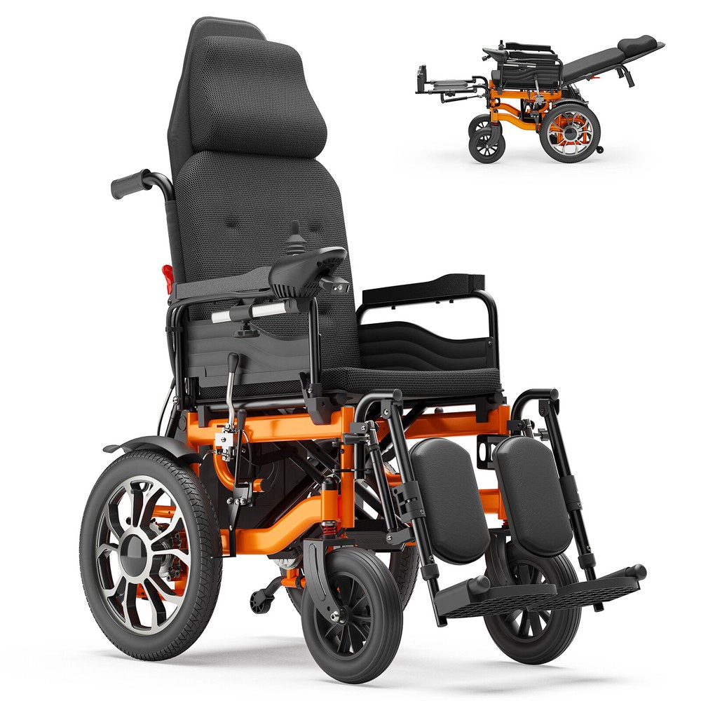 Electric Wheelchair Reclining Foldable Lightweight Mobility Aid Motorized