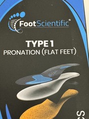 FootScientific Arches Type 1 Flat Feet Insoles Women 8-8.5 Men 6-6.5