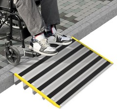 5″ Door Threshold Ramp for Wheelchairs Adjustable Aluminum Entry Ramp 880