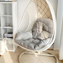 Swing Egg Chair Cushion Thickened Hanging Basket Seat 41*41*4.7 in, Off White