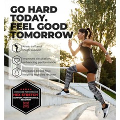 Full Leg Compression Sleeves for Men and Women Ideal for Cycling Running and Rec