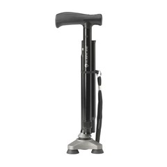 HurryCane Adjustable Folding Cane T-Handle Portable Walking Cane Black-Free Ship