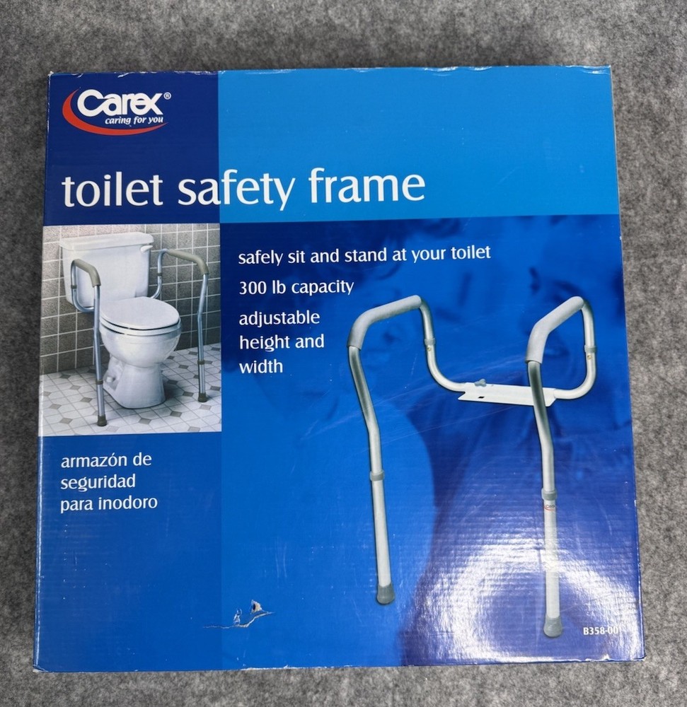 Toilet Safety Frame Carex Bath Bathroom Medical Adjustable Universal B358-00 NEW