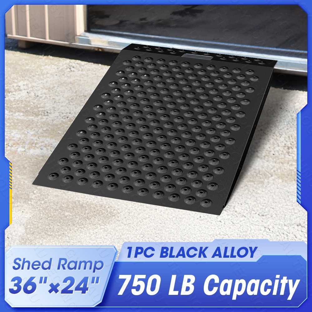VNN 36″ x 24″ Shed Ramp for Riding Mower 750 LB Anti-Slip Punch Plate Ramp Black