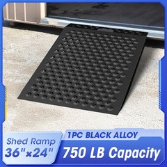 VNN 36″ x 24″ Shed Ramp for Riding Mower 750 LB Anti-Slip Punch Plate Ramp Black