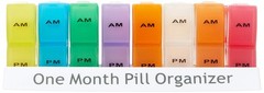 1 Month Pill Dispenser Tablet Box Organiser 2 Clearly Marked Compartments per Da
