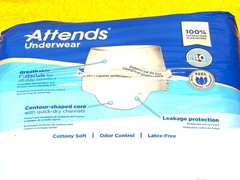 PACK of (18) ATTENDS AP0730 DISPOSABLE UNDERWEAR SIZE LARGE 44″-58″