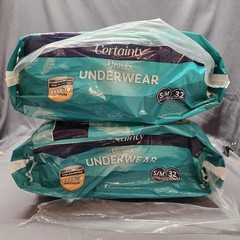 S/M Max Absorbancy Unisex Incontinence Underwear 2 x 32ct