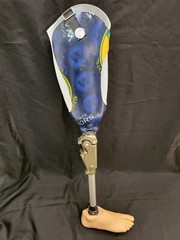 PROSTHETIC LEG, PNEUMATIC SINGLE AXIS WEIGHT-ACTIVATED LOCK KNEE, CARBON FIBER