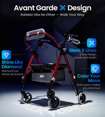 Z11 Rollator Walker with Seat for Seniors, 380 lbs, Foldable All Terrain