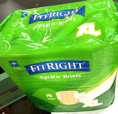 Fitright Adult Diapers, Extra+ Heavy Absorbency, XL (Waist Size 56In-64In), 20 C