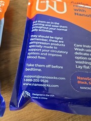 NanoSocks NANOMX-BK-3 (2 Packages) Compression Nano Weave Toeless Socks Size 3