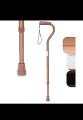 Medline Aluminum-Bronze Walking Cane, Adjusts 29–38” & Supports Up to 300 Lbs.
