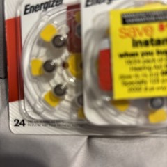 Energizer Hearing Aid Batteries Size 10 Yellow Tab 24 Pack BRAND NEW