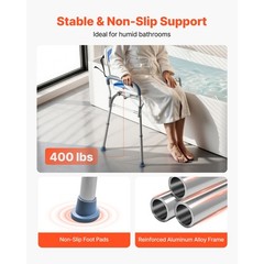 Uimoso Sliding Shower Chair with Swivel Seat & Backrest, 400lbs Capacity