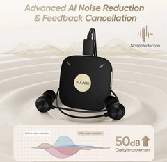 Kulark BL-F1 Hearing Aid Rechargeable AI Noise Reduction w/ App & Mic | New