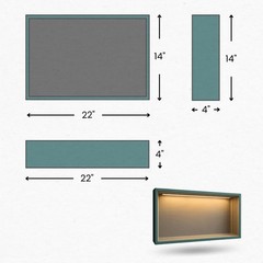 Shower Niche Insert Tile Ready with LED Light, 14×22 Inches – Recessed Wall N…