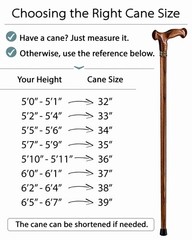 Handmade Ergonomic Wooden Walking Cane for Men Women Seniors Caramel 36 Inches
