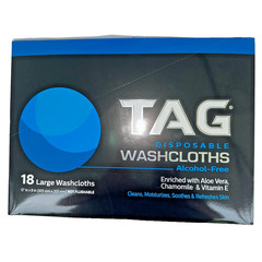 TAG 216 Disposable WASHCLOTHS(12×18) Alcohol Free W/Aloe/Vitamin E Chamomile